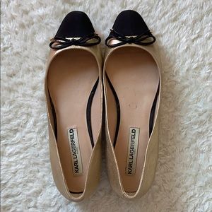 Karl Lagerfeld Suede Ballet Flats